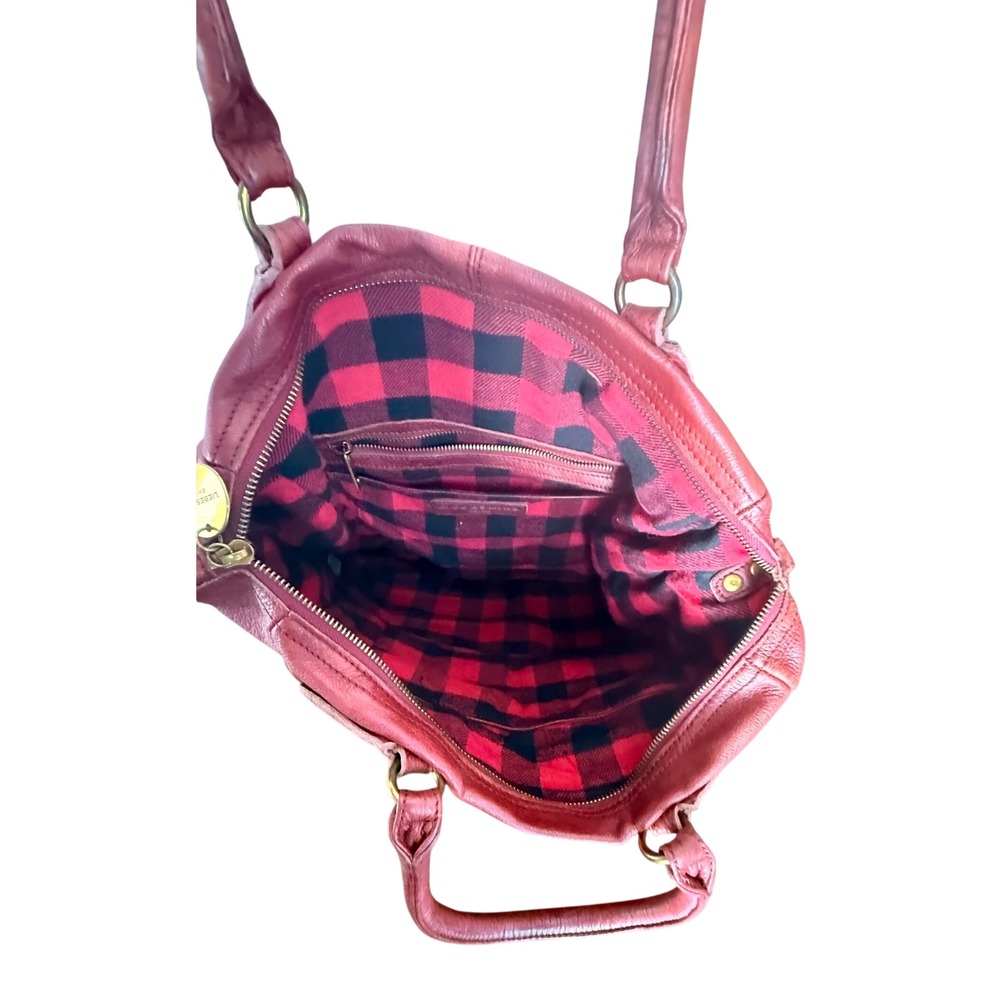 Liebeskind Berlin Anny Fire Red Leather Multi Pocket Satchel Crossbody Bag y2k - Picture 12 of 16
